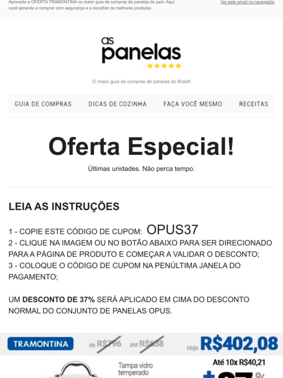 Jogo Tramontina OPUS - 37%OFF - OLHA AQUI 😍 😍 😍
