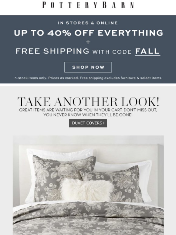 Pottery Barn Good News Erma Floral Print Cotton Duvet Cover & Shams