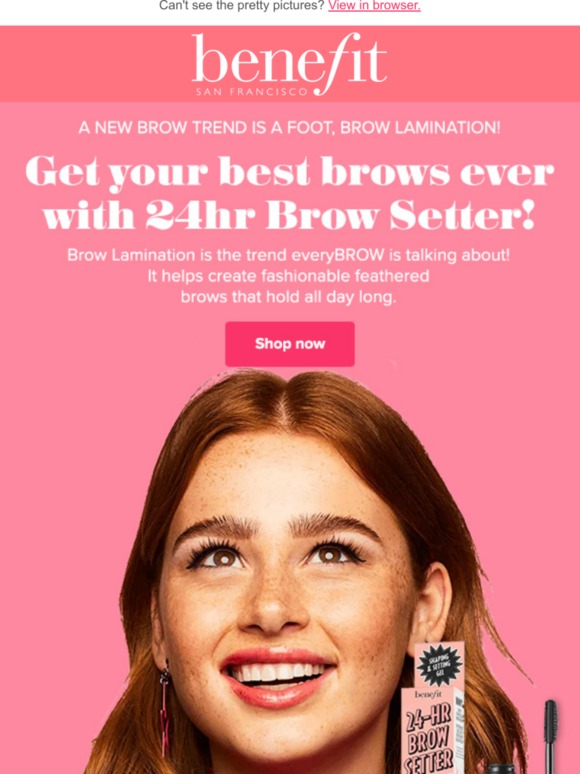 NEW Service Alert! Get your brows laminated at our Benefit Brow Bar!