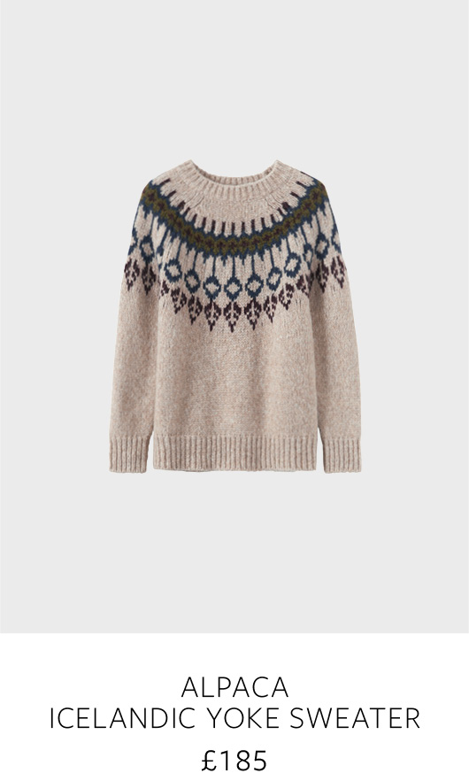 Toast graphic yoke wool sweater Clearance
