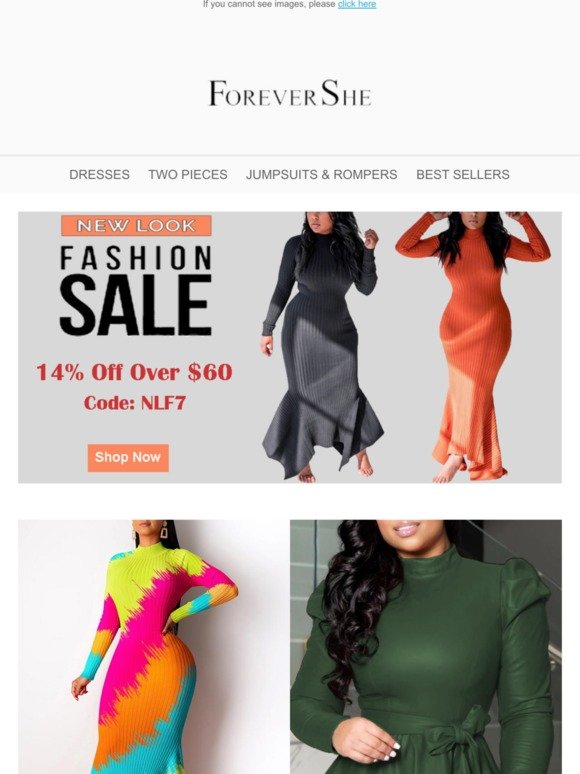 Thanks! You win 14% Coupon from Forevershe!