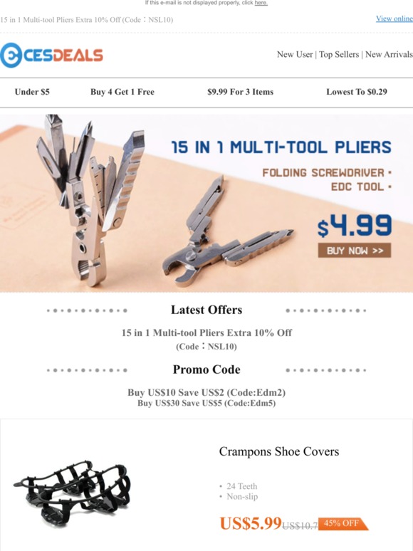 15 in 1 Multi-tool Pliers Extra 10%  Off (Code：NSL10)
