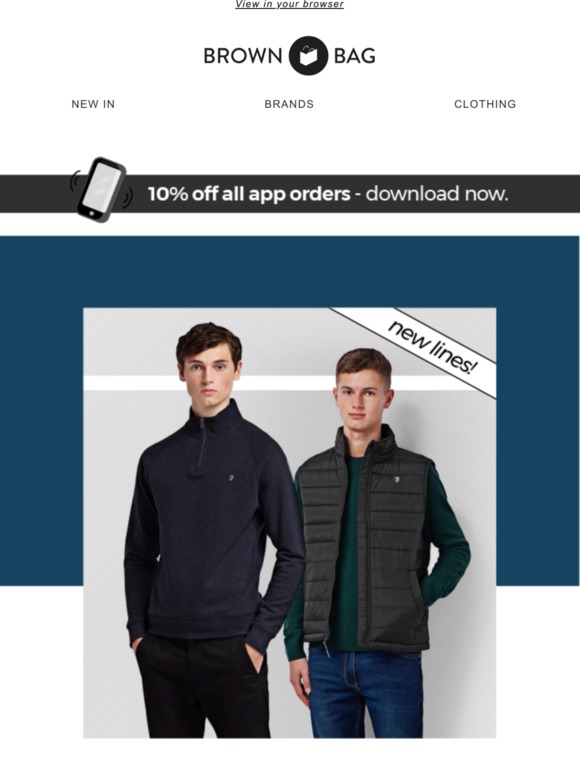 Brown Bag Clothing Get the style you want with Farah Milled