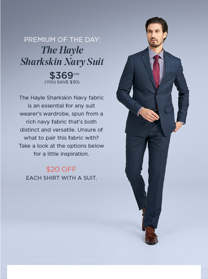 hayle sharkskin navy suit