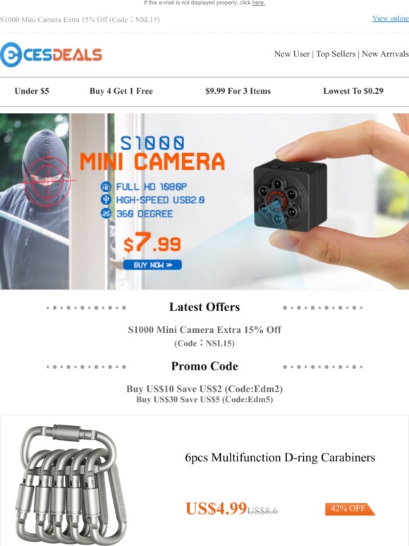 S1000 Mini Camera Extra 15%  Off (Code：NSL15)