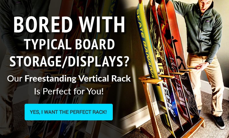 Bored with Typical Board Storage/Displays? Our Freestanding Vertical Rack Is Perfect for You!