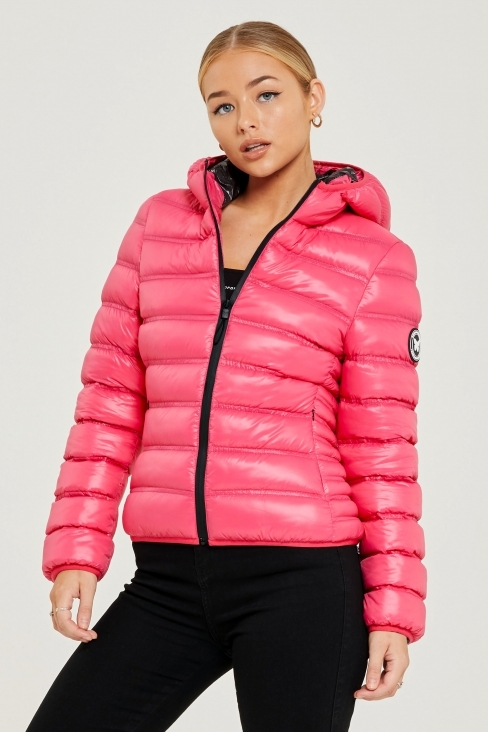 good for nothing pink puffer jacket