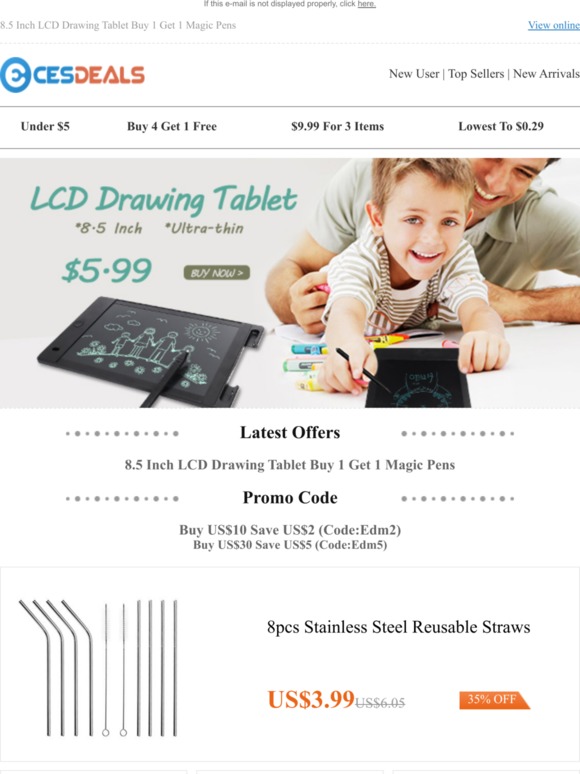 8.5 Inch LCD Drawing Tablet Buy 1 Get 1 Magic Pens