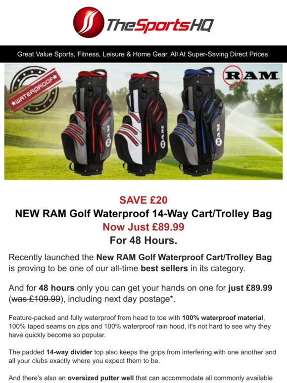 Ram golf discount waterproof cart bag