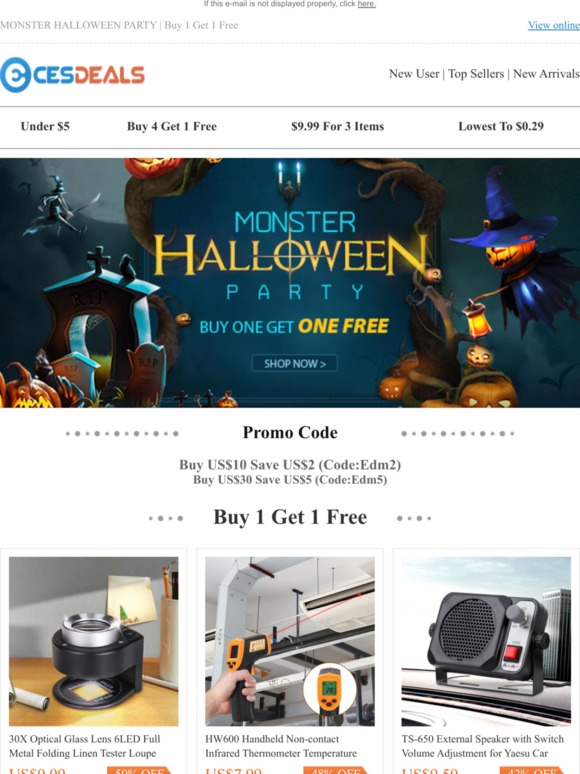MONSTER HALLOWEEN PARTY | Buy 1 Get 1 Free
