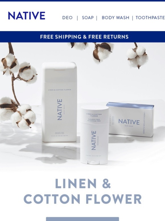 Native Deodorant Meet Linen Cotton Flower Milled