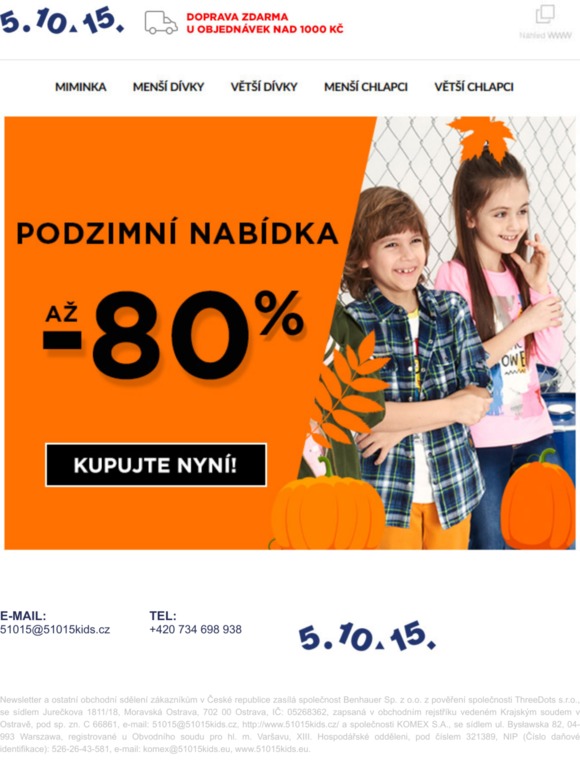 Podzimní nabídka až -80%! Zimy se nebojíme!