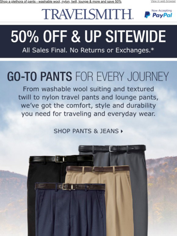Travelsmith: SAVE On Men's Pants 