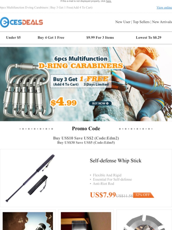 6pcs Multifunction D-ring Carabiners | Buy 3 Get 1 Free(Add 4 To Cart)
