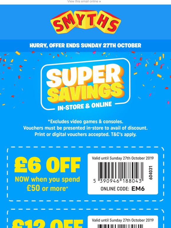 Smyths Toys FREE 12 Off Voucher On ALL Toys Baby And Outdoor In 