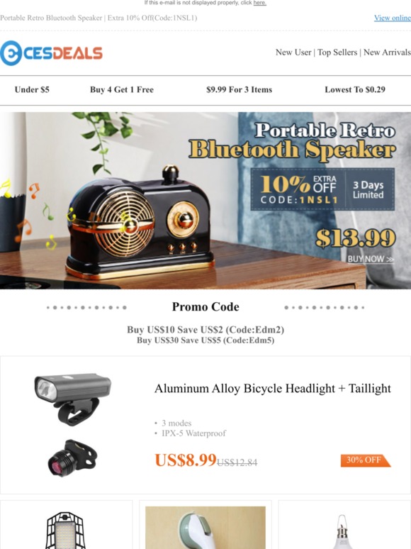 Portable Retro Bluetooth Speaker | Extra 10% Off(Code:1NSL1)