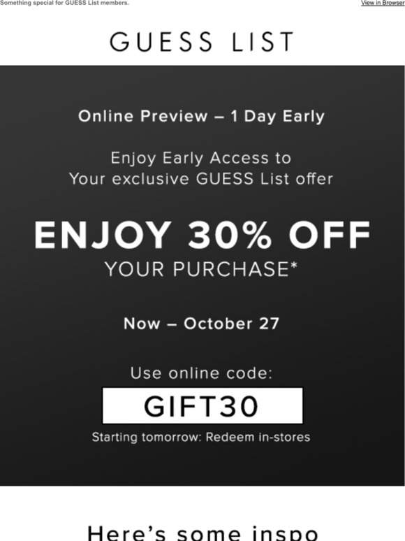 guess promo code march 2019