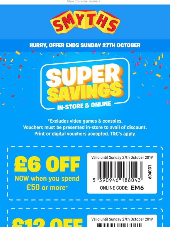 Smyths Toys HQ FREE £12 OFF Voucher Plus NEW LEGO! Milled