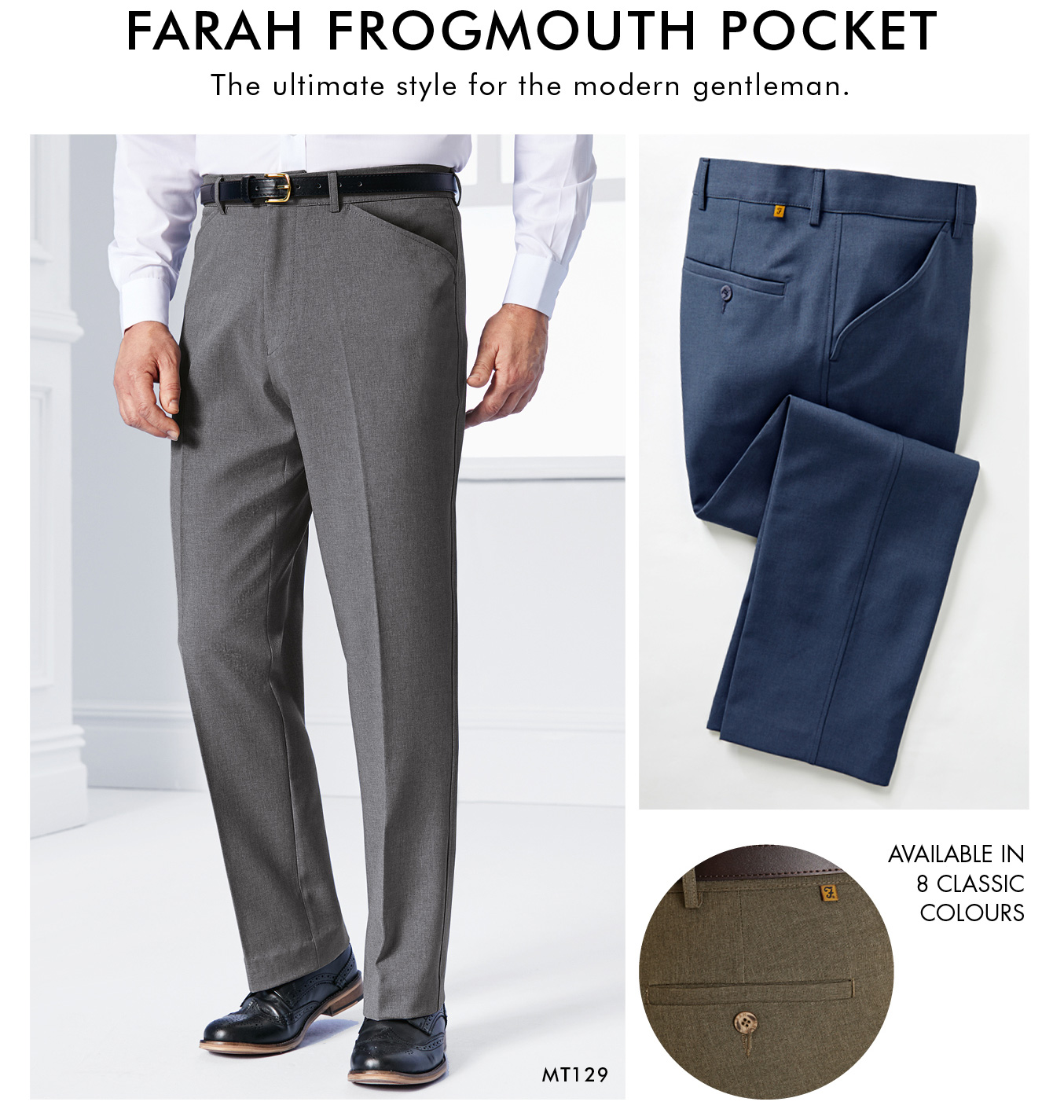farah frogmouth pocket trousers