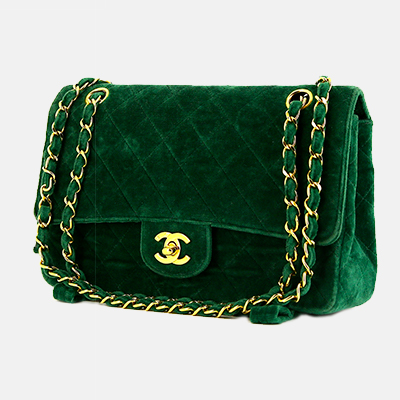 sac velour vert