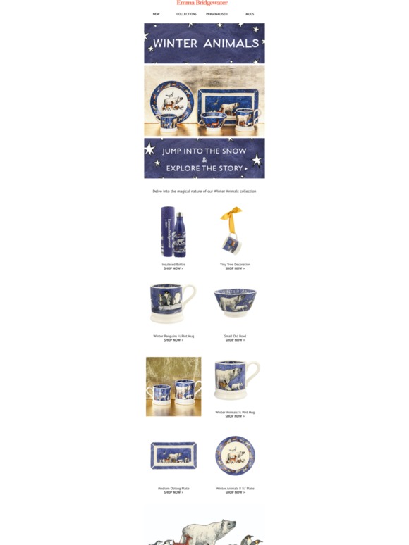 Emma Bridgewater Our winter animals collection will melt your heart