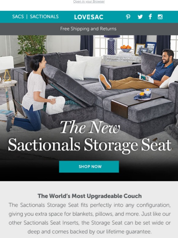 LoveSac INTRODUCING 🥁🥁🥁 The Sactionals Storage Seat! Milled