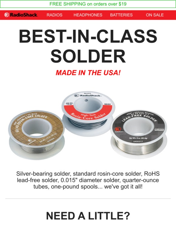 RadioShack Bestinclass solder. Made in the USA! Milled