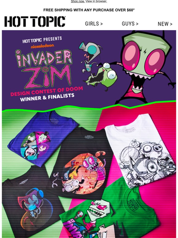 invader zim moletom com capuz hot topic
