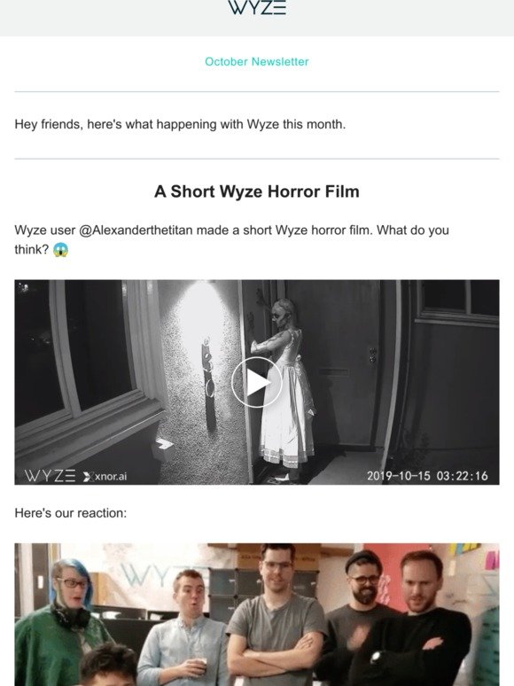 October News: Product Updates And A Wyze Horror Film