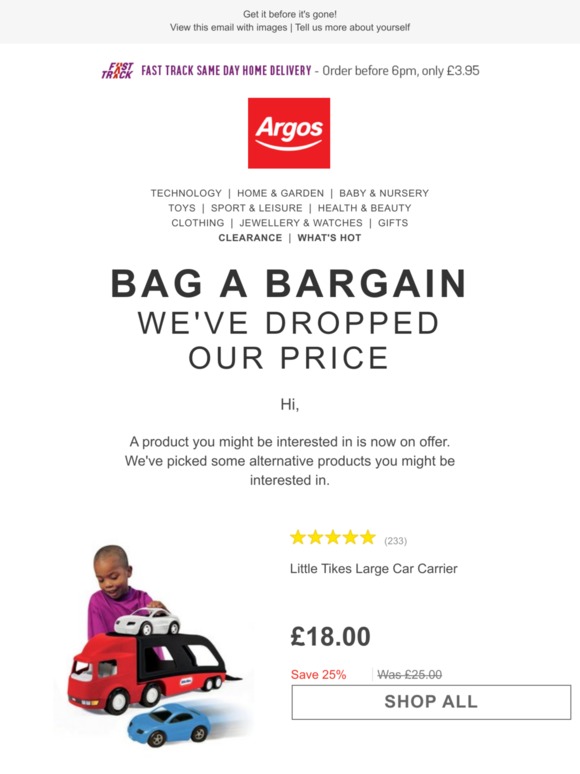 little tikes car carrier argos