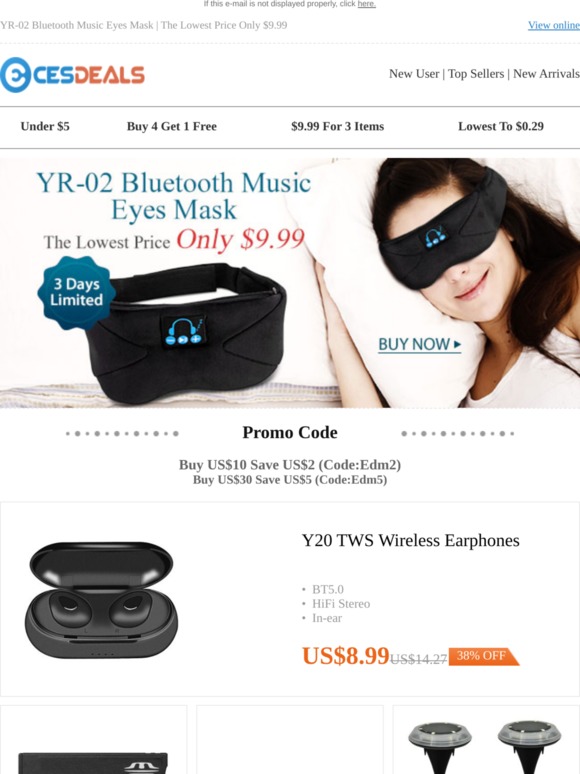 YR-02 Bluetooth Music Eyes Mask | The Lowest Price Only $9.99