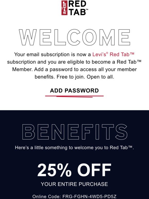 levi's promo code not working