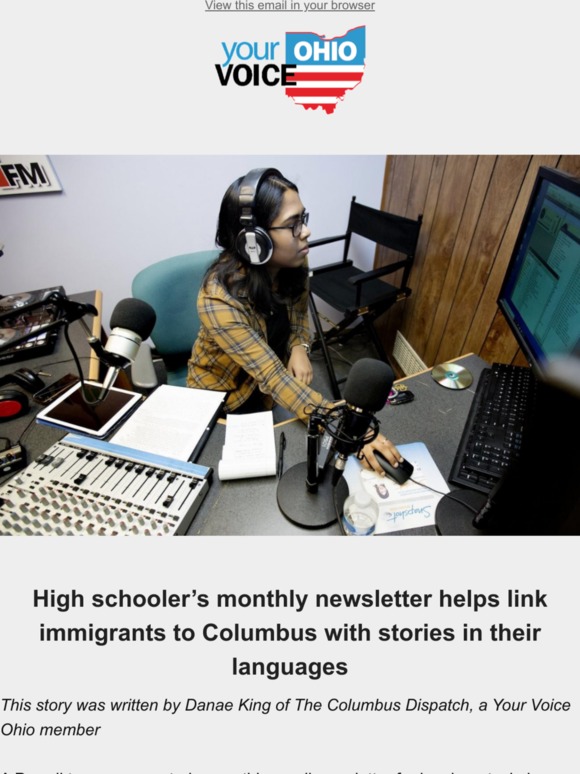 High schooler's monthly newsletter helps link immigrants to Columbus with stories in their languages