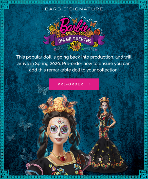 new 2020 barbie dia de muertos