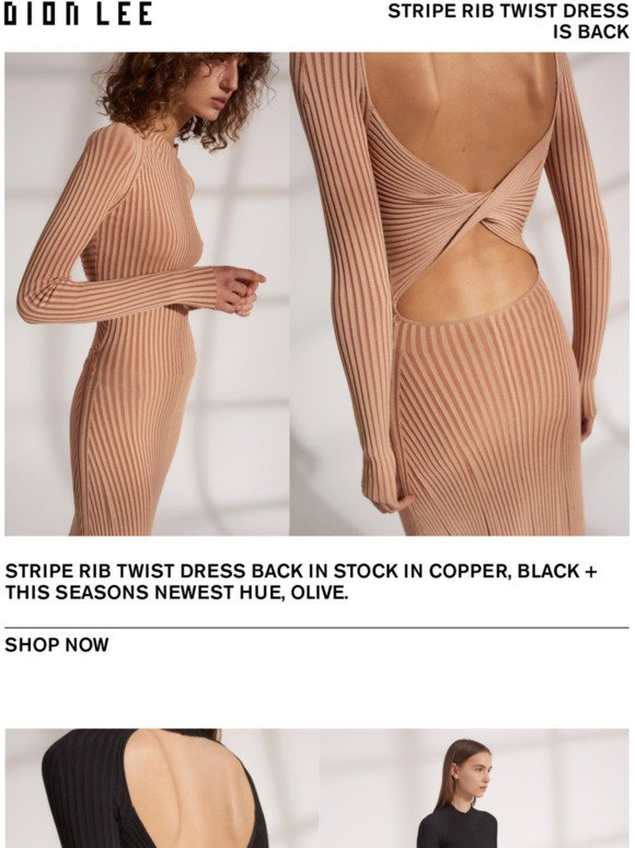 Dion Lee: STRIPE RIB TWIST DRESS IS 