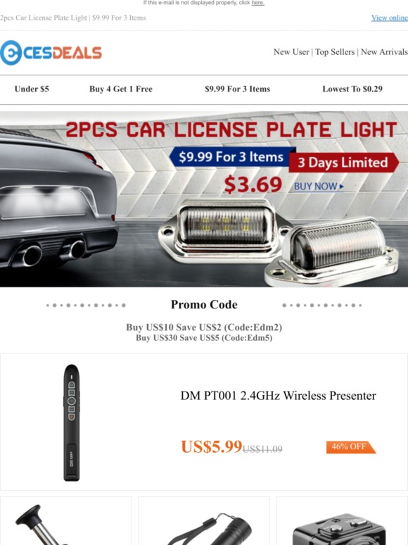 2pcs Car License Plate Light | $9.99 For 3 Items