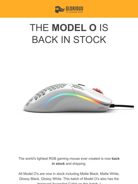Glorious Pc Gaming Race Llc All The Glorious Model O Are Now Back In Stock Milled