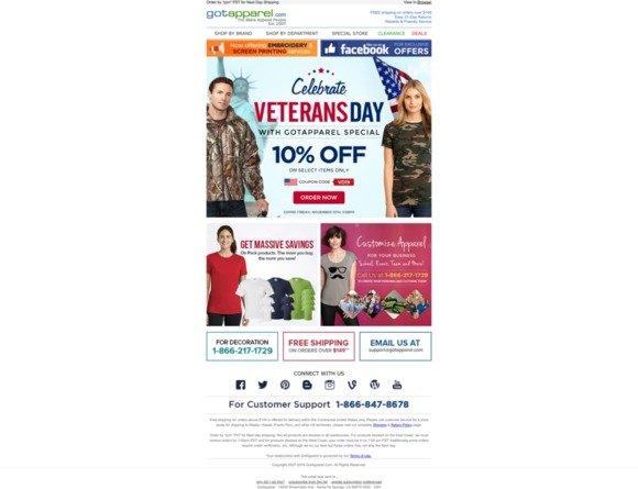 11.11 Veterans Day Sale - Get 10% Off