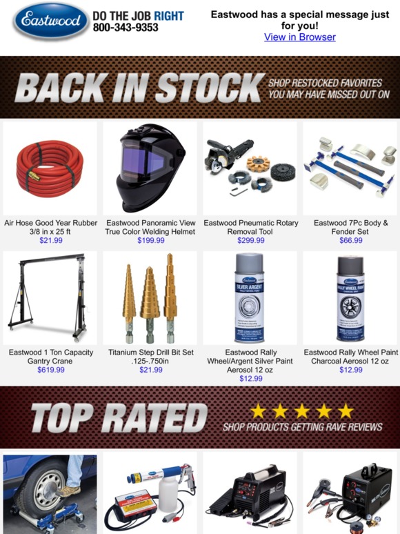 Eastwood Back By Demand Your Favorite Eastwood Products! Milled