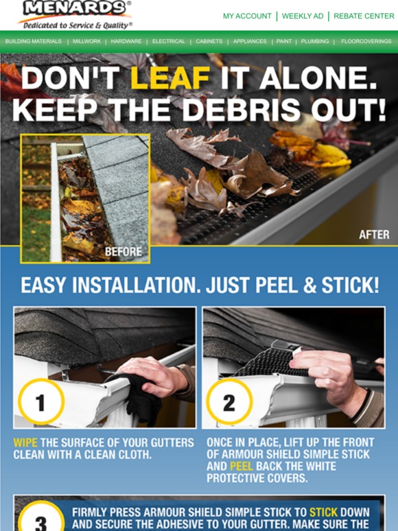 Menards Gutter Protection Made Easy Milled