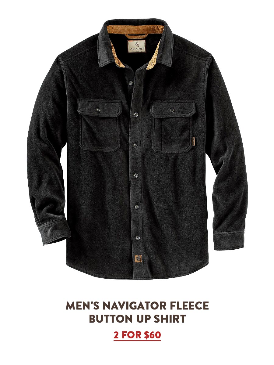 legendary whitetails men's navigator fleece button up shirt