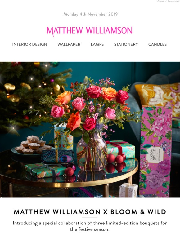Introducing limited edition florals for the festive season in collaboration with Bloom & Wild.