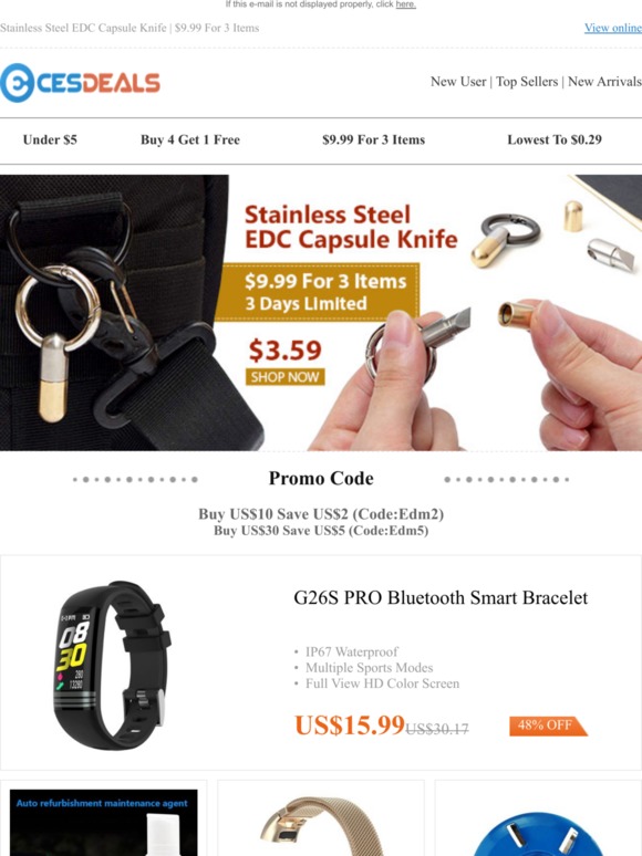 Stainless Steel EDC Capsule Knife | $9.99 For 3 Items
