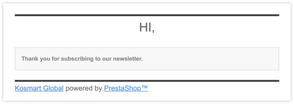 [Kosmart Global] Newsletter confirmation