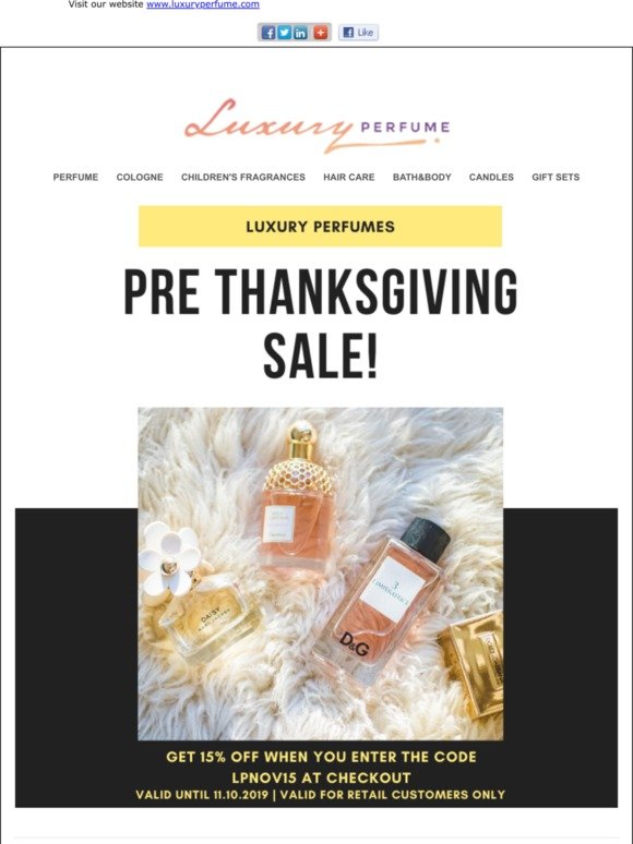 Pre - Thanksgiving Sale! 15% OFF