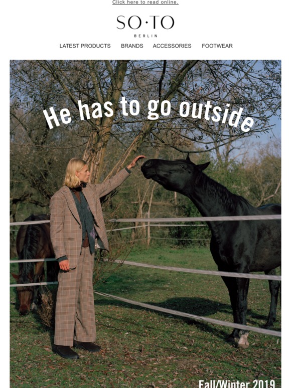 Fall/Winter 2019 Editorial | He has to go outside | Free Shipping