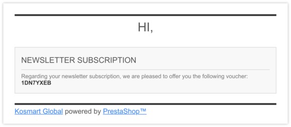 [Kosmart Global] Newsletter voucher