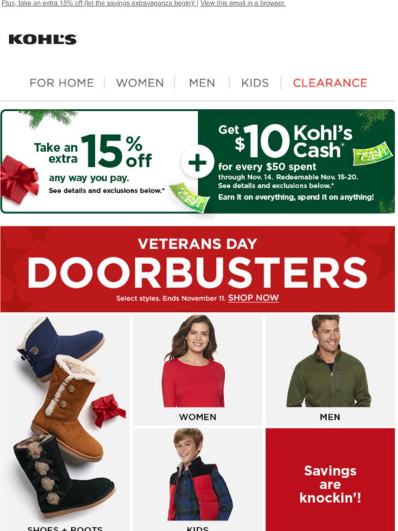Kohl's Today's Daily Deals + Veterans Day Doorbusters are here 😍 Milled