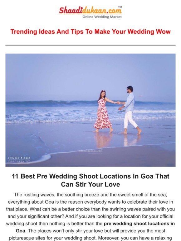 11 Best Pre Wedding Shoot Locations In Goa That Can Stir Your Love