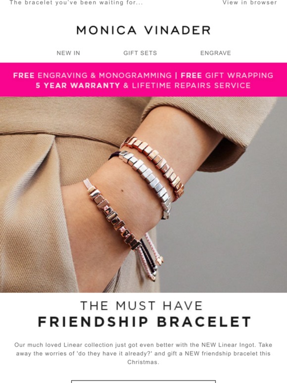 monica vinader friendship bracelet sale